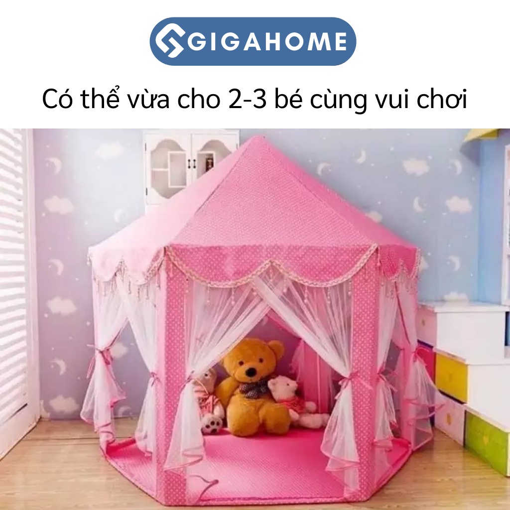 Lều Công Chúa Cho Bé Gái GIGAHOME Kiểu Dáng Lục Giác Hàn Quốc Có Rèm Che 4010