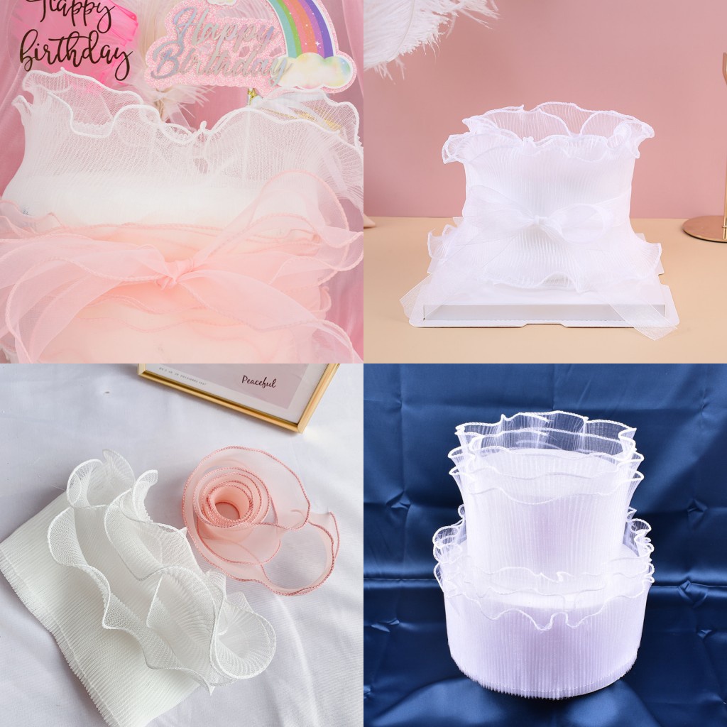 Bó Hoa Ruy Băng Ba Lớp 6Inch/8inch Trang Trí