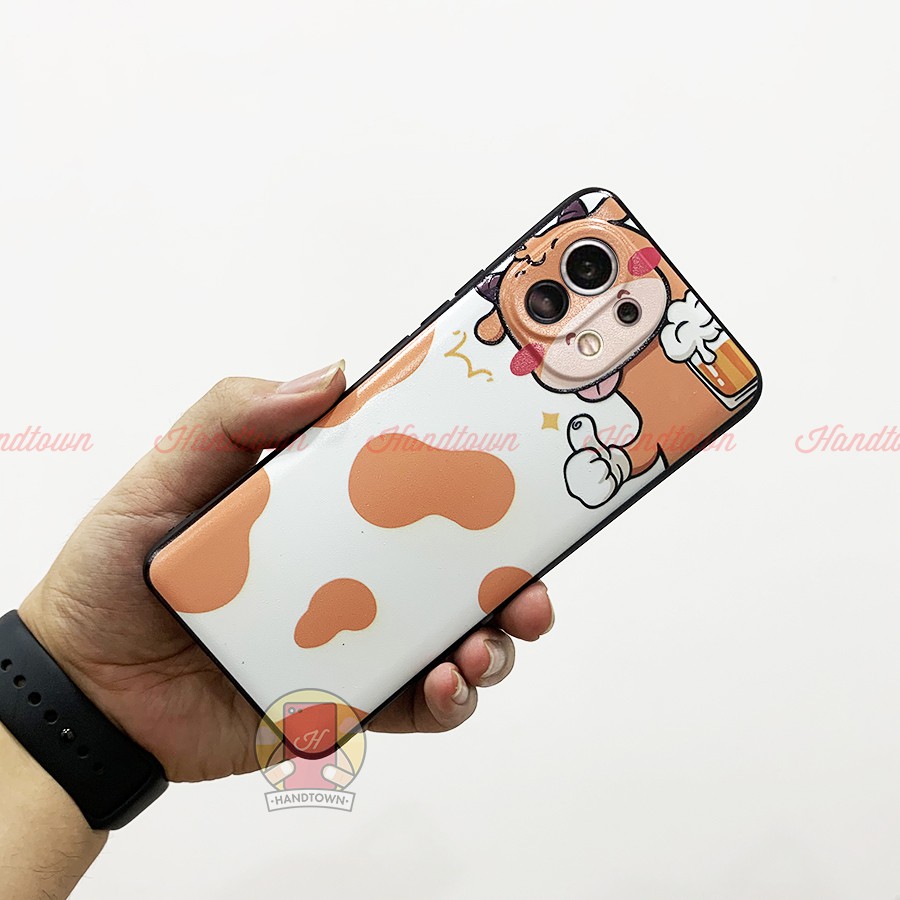 Ốp Lưng Mẫu Bò Sữa Xiaomi Redmi K40 Mi 11 Lite K30 K30i K20 9 9a 9c 9t 8 8a Plus Pro Note 7 8 Note 9 Pro 4G 5G Dẻo Đen
