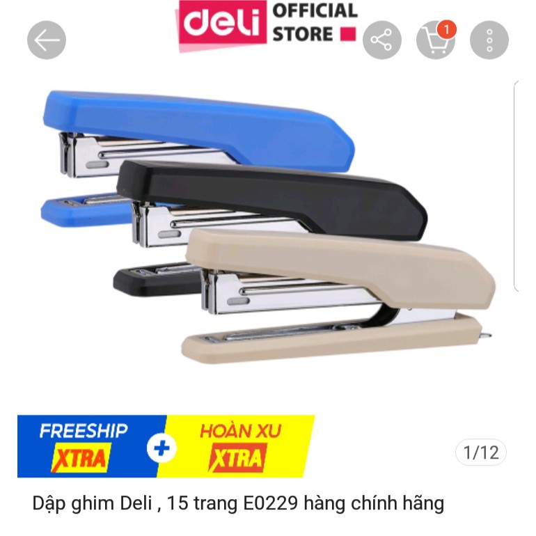 Dập ghim Deli , 15 trang E0229 hàng chính hãng