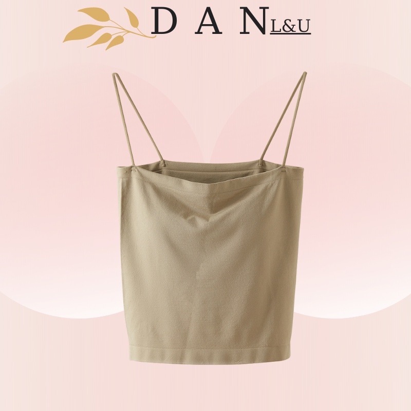 Áo Bra 2 Dây Có Đệm Mút Chất Cotton Co Dãn Thấm Hút Thoáng Mát Cho Nữ DAN L&amp;U 1806
