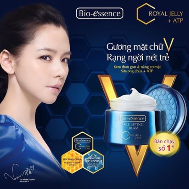 COMBO KEM NÂNG CƠ MẶT 40g + SỮA RỬA MẶT 100g BIO-ESSENCE SỮA ONG CHÚA + ATP