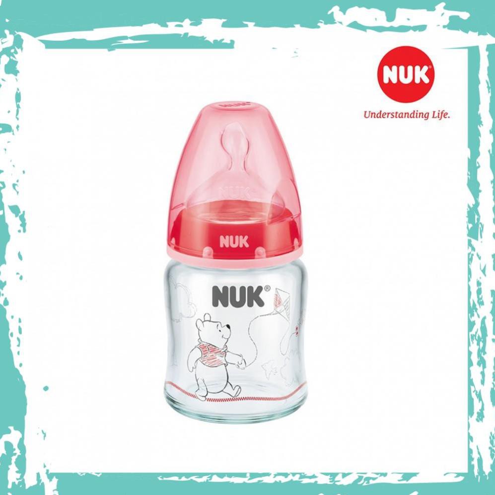 Nhập khẩu (Chính hãng) Bình sữa NUK Premium Choice thủy tinh núm ti Disney 120ml 240ml Chính hãng