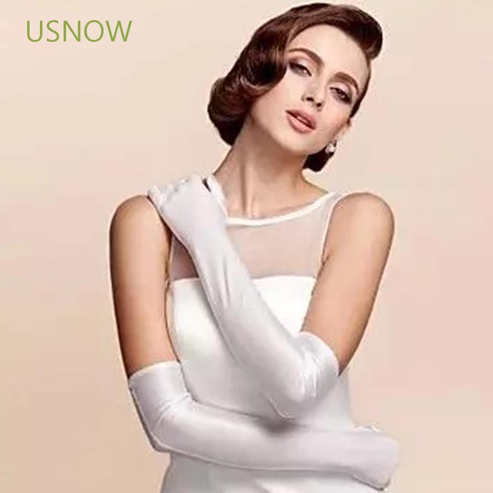 Găng tay dài chất liệu satin chống nắng cho nữ