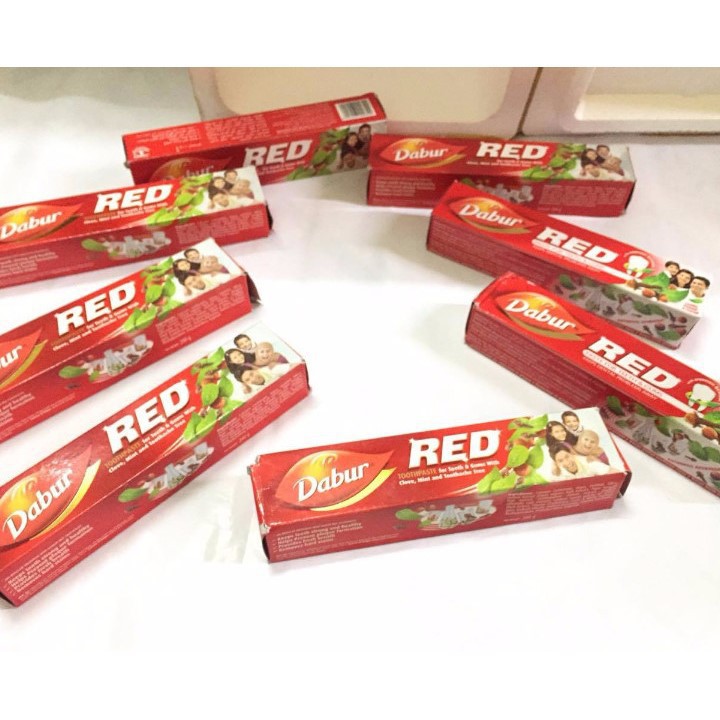 [Tặng 1 tinh dầu Pearl Drops]Combo 5 tuýp Kem đánh răng thảo dược Dabur Red 200gr