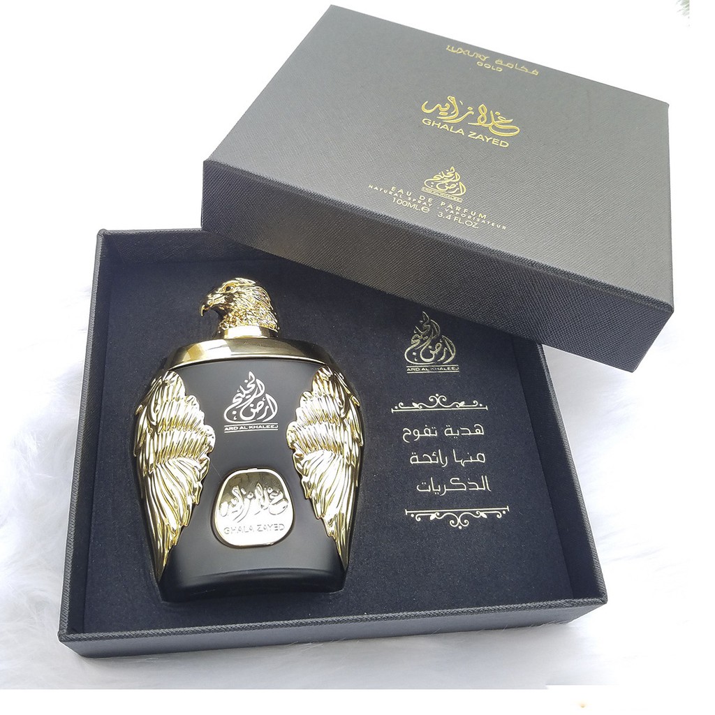 Tinh Dầu Nước Hoa Dubai Ghala Zayed Luxury Đại Bàng Gold 100ml, dạng xịt, mùi nam tính, trầm ấm