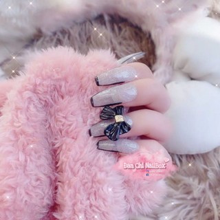 NailBox móng úp thiết kế sẵn Mẫu Sơn Flash Nơ Đen