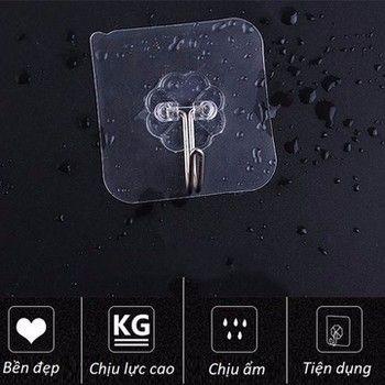 Yêu Thích - Bộ 10 móc dán tường chịu lực trong suốt siêu dính - Móc Treo -