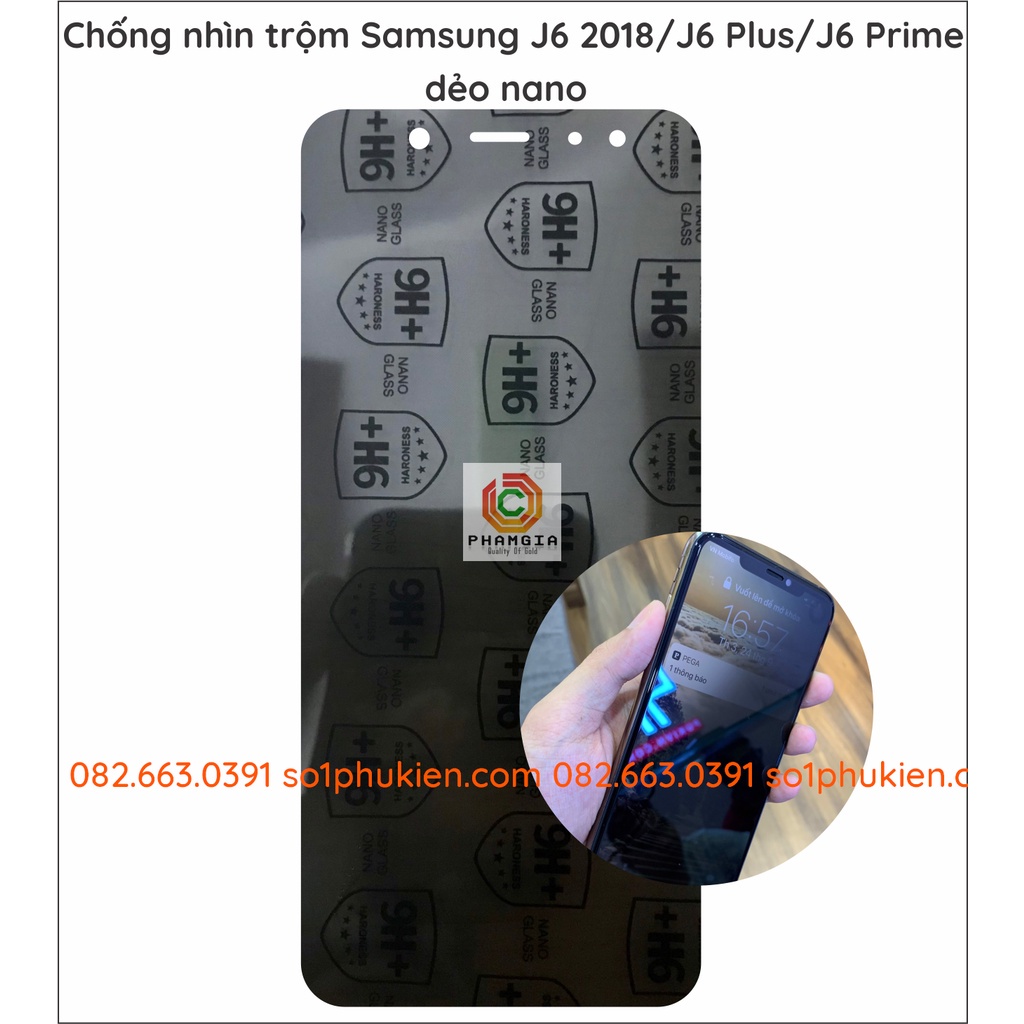 Dán cường lực chống nhìn trộm Samsung J5 2015 / J5 2016 / J5 Prime / J5 Pro / J6 2018 /J6 Plus / J6 Prime dẻo nano