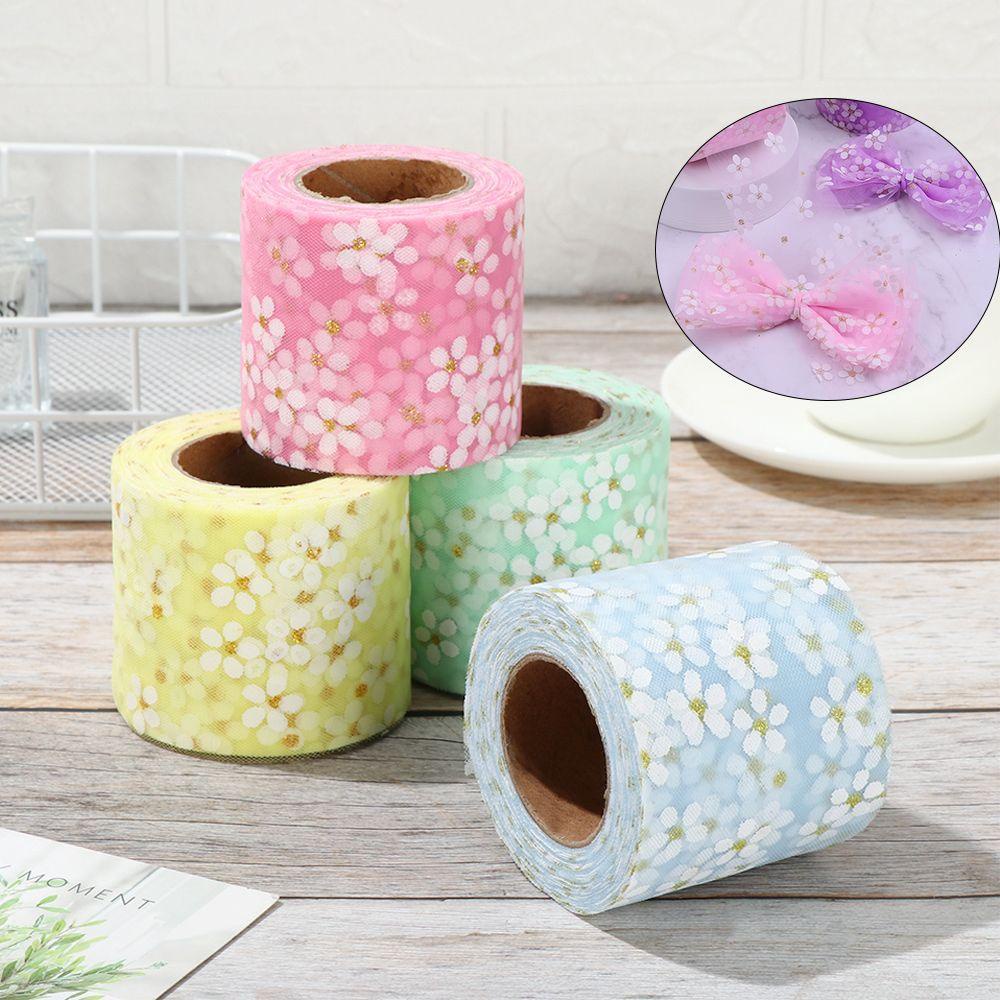 Cuộn Dây Ruy Băng Lưới Phối Ren 6cm 25Yards Dùng Trang Trí Quần Áo