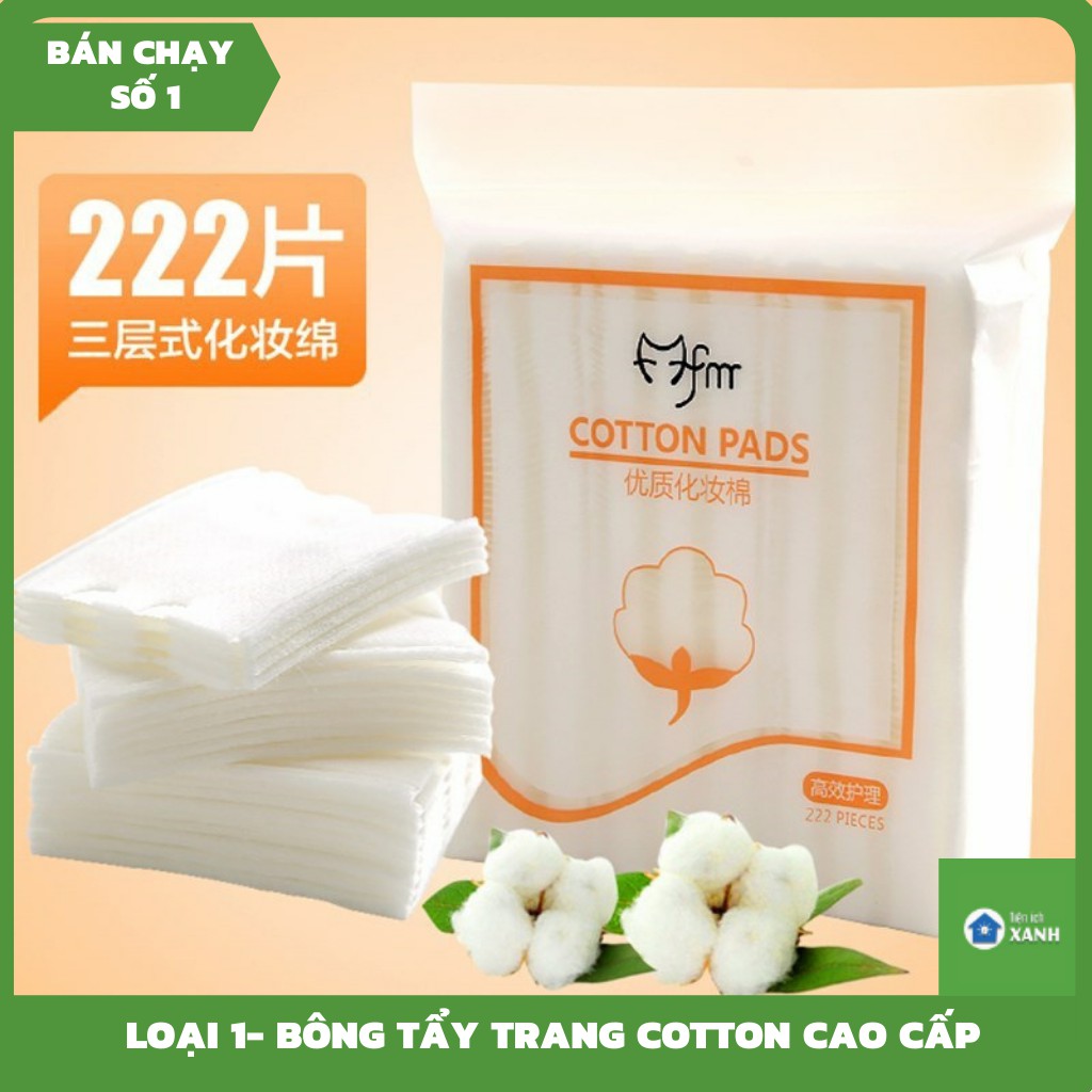 Bông tẩy trang 3 lớp Cotton Pads [Túi 222 miếng]