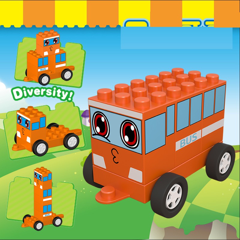 Chichi land đội xe biến hình đồ chơi lắp ghép cho trẻ em bằng nhựa cao cấp nhân vật xe buýt