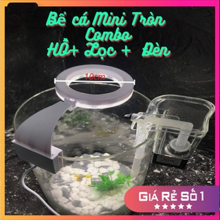 Bể cá mini để bàn COMBO kèm phụ kiện ( ống 18x30 )