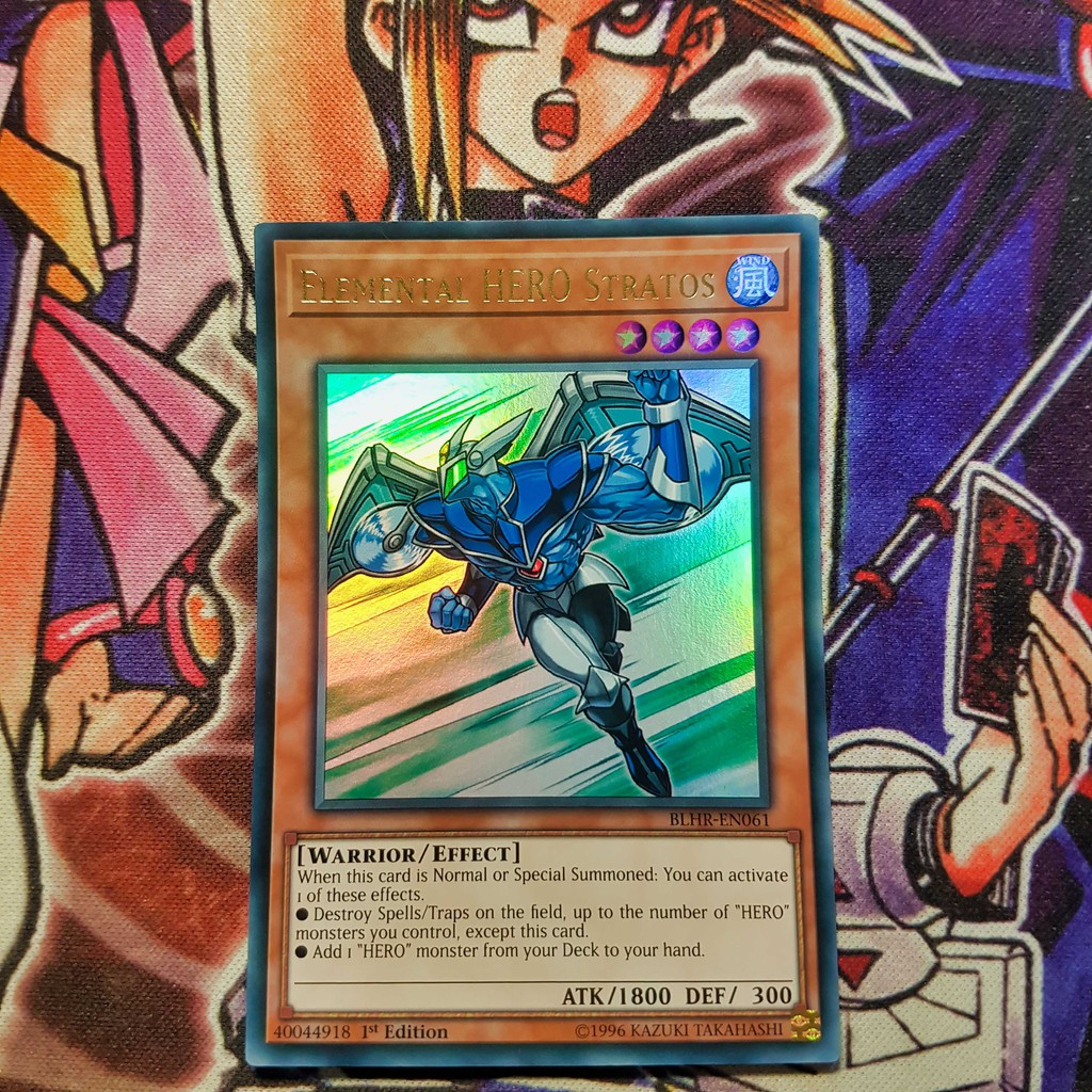 Thẻ bài Yugioh chính hãng | Elemental HERO Stratos | BLHR Ultra rare.