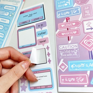 Sticker Dán Trang Trí Toploader Bubble Cute Text