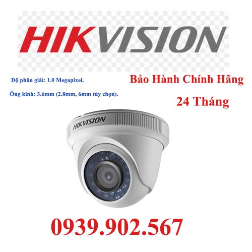 Camera HD-TVI Dome hồng ngoại 1.0 Megapixel HIKVISION DS-2CE56C0T-IR