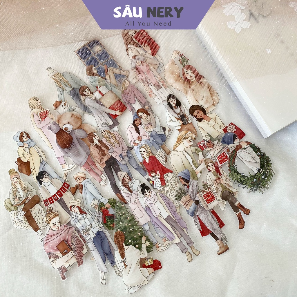 Sâu Nery - Washi tape, sticker cô gái xinh xắn chủ đề Giáng Sinh by Windry