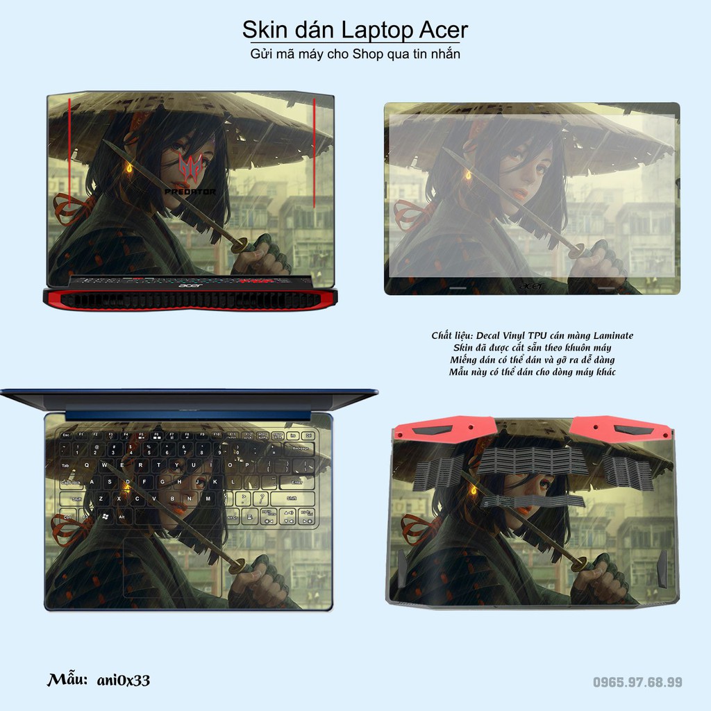 Skin dán Laptop Acer in hình Anime image (inbox mã máy cho Shop)