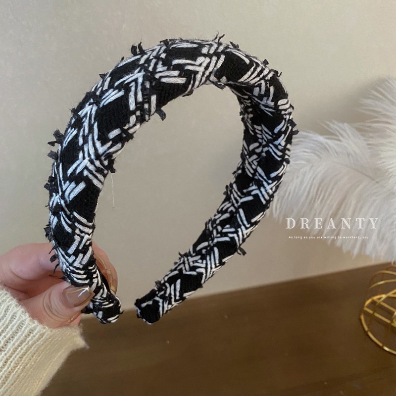 Băng Đô Cài Tóc Bằng Vải Lông Họa Tiết Đầu Lâu Cao Cấp Phong Cách Hàn Quốc Đơn Giản Thời Trang Thu Đông Mới
