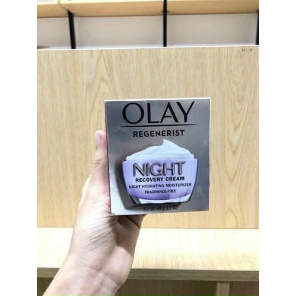 Kem Olay Mỹ,Olay tím dưỡng da ban đêm Olay Regenerist Night Recovery Cream 48gr - Dưỡng ẩm, tái tạo da