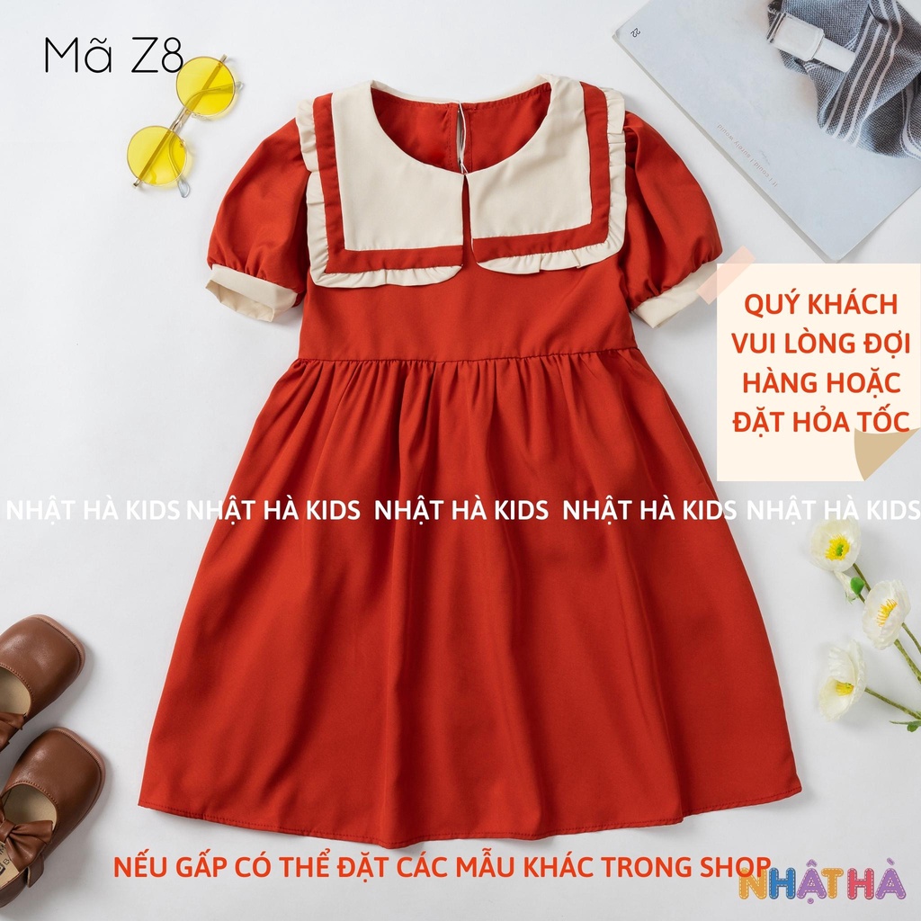 Váy bé gái đi học Z8 chất lụa Nhật Size Đại Từ 12-43kg