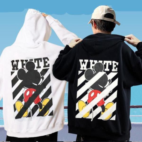 Áo hoodie off white mickey oversize unisex freeship toàn quốc MS02