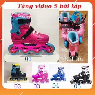 Giầy Patin Trẻ Em [ Rẻ Phải Đạt] Bánh Cao Su Đặc Rút Lõi Giặt Phơi An Toàn Tiết Kiệm