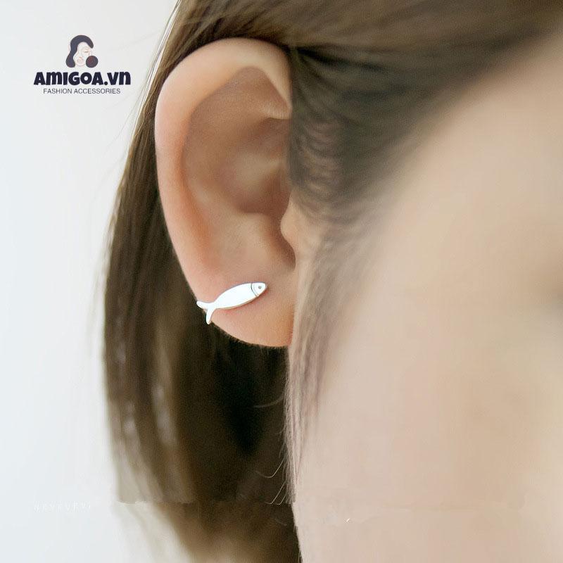 Khuyên Tai Hình Mèo Và Cá Đơn Giản Cá Tính Dành Cho Nữ