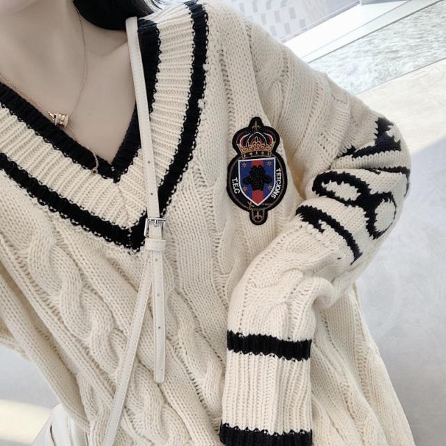 Áo khoác len dáng rộng tay dài thời trang thu đông mới cho nữ 2021