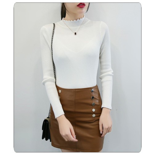 Áo len cổ răng cưa