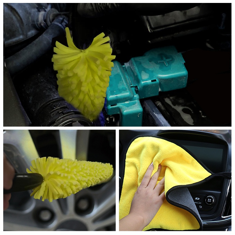 SEAMETAL Bộ Dụng Cụ Vệ Sinh Bánh Xe Ô Tô Tiện Lợi