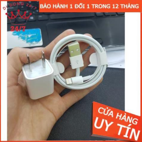 Bộ Củ Cáp Iphone.Dây Sạc Iphone Chính Hãng Không Nóng Máy Dành Cho Dòng Ip 5/6/6s/7/8/X/Xsmax.Bảo hành 12 tháng 1 đổi 1