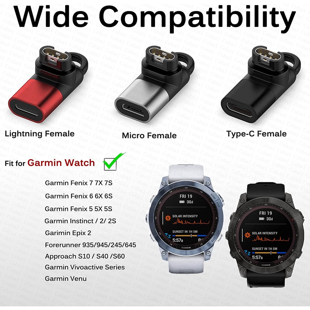 Bộ Chuyển Đổi Sạc Đồng Hồ Thông Minh Garmin Fenix 7 7S 7X/6/6S/6X/5/5S/5X Venu 2 plus