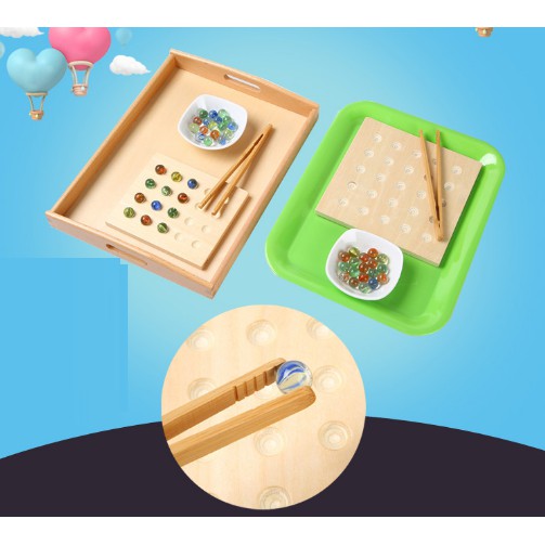 Bộ gắp bi luyện vận động tinh - Giáo cụ Montessori