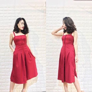 Hàng sale : đầm 2 dây bo lưng xẻ tà