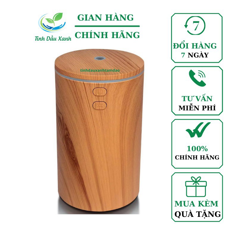 Máy xông tinh dầu Tinh Dầu Xanh giúp khuếch tán tinh dầu làm thơm xe Ôtô, Phòng làm việc dung tích 100ml +tinh dầu 10ml