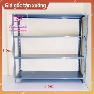 Kệ sắt đa năng 4 tầng, cao 150cm x dài 150cm x rộng 30cm, kệ v lỗ