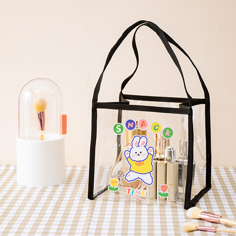 [New Arrival] Korea Simple Transparent PVC Handbag Creative Cartoon Waterproof Shoulder Bag