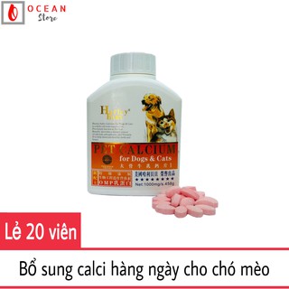 (Lẻ 20 viên cam) Viên nhai bổ sung canxi hàng ngày cho chó mèo - Harley Baby Pet Calcium