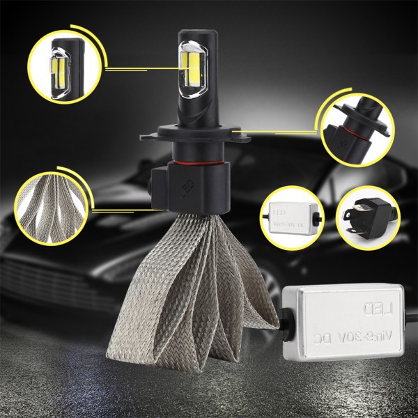 Set 2 Đèn Pha H4 S7 Bóng Led Chuyên Dụng Cho Xe Hơi
