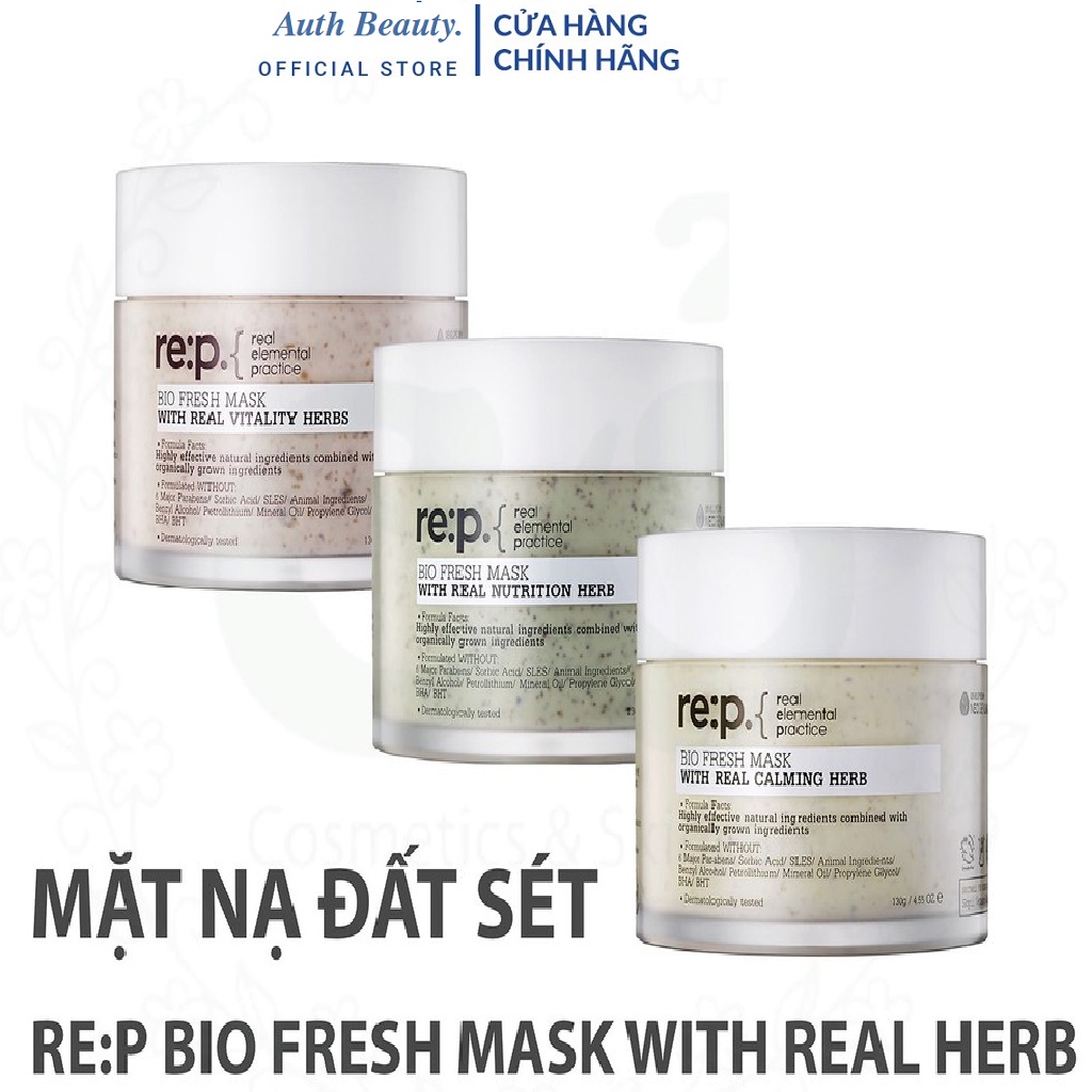 Mặt Nạ Đất Sét RE:P Giảm Mụn Và Se Khít Lỗ Chân Lông REP Bio Fresh Mask With Real Herbs 130g