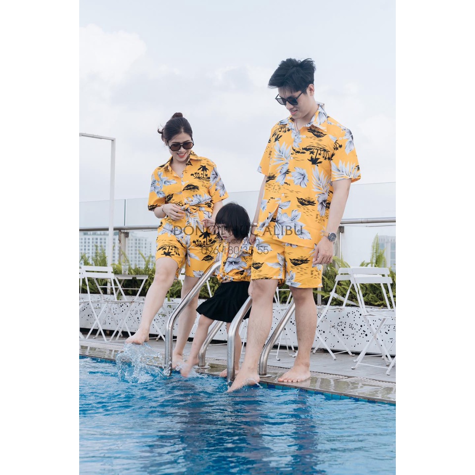 quần hoa quả đi biển nam trai cây họa tiết hoa lá phong cách tắm biển( chất thô cotton)