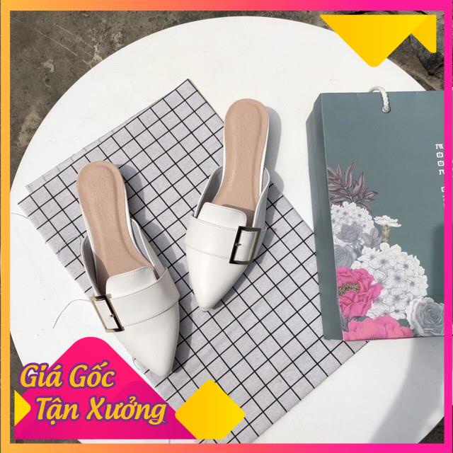 Dép Sục Nữ 💖FREESHIP💖 Giày sục cao gót 3cm mũi nhọn khóa vuông Hàng Hot - kèm clip và ảnh thật