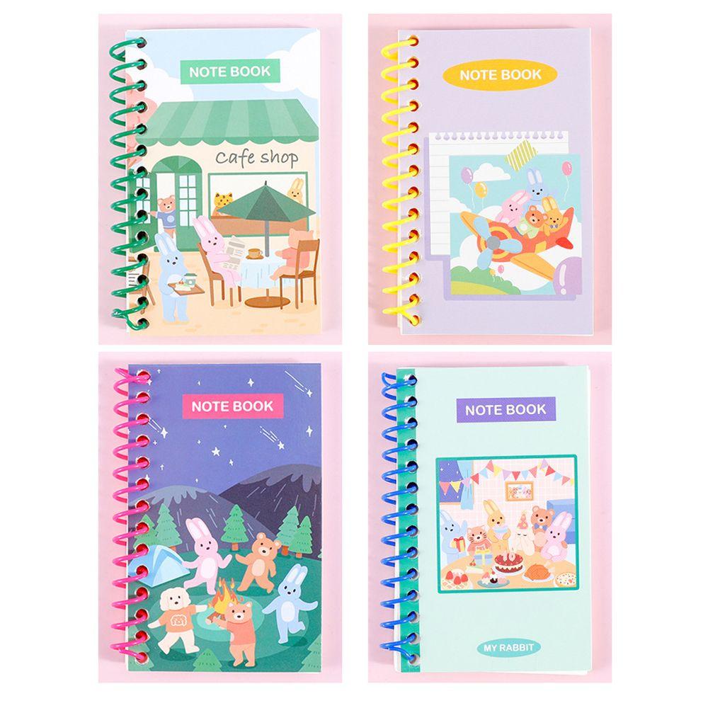 Sổ Tay Nhật Ký Mini 80 Trang Họa Tiết Động Vật Kẻ Sọc Ngang Phong Cách Hàn Quốc