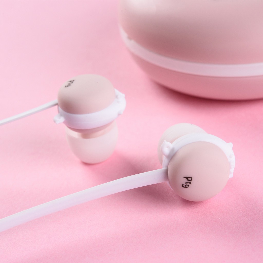 Tai nghe Bella 925 hình heo ngộ nghĩnh có mic đàm thoại và hộp đựng chống rối