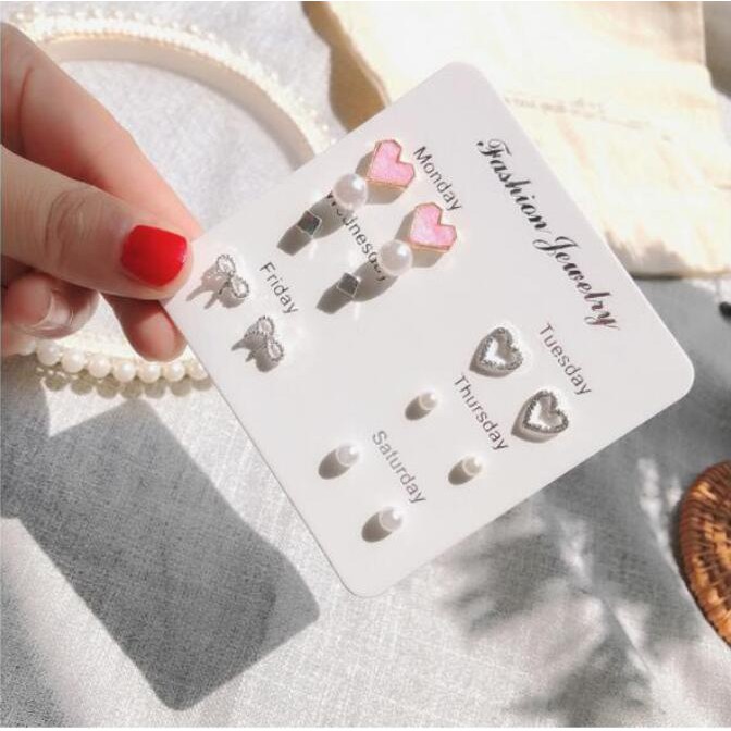 Bingo Set 7 Đôi Bông Tai Xinh Xắn Thời Trang Cho Nữ