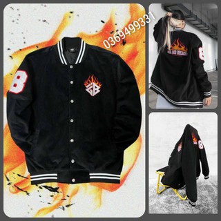 Áo Khoác dù Bombers BLACK INFERNO VARSITY JACKET local brand