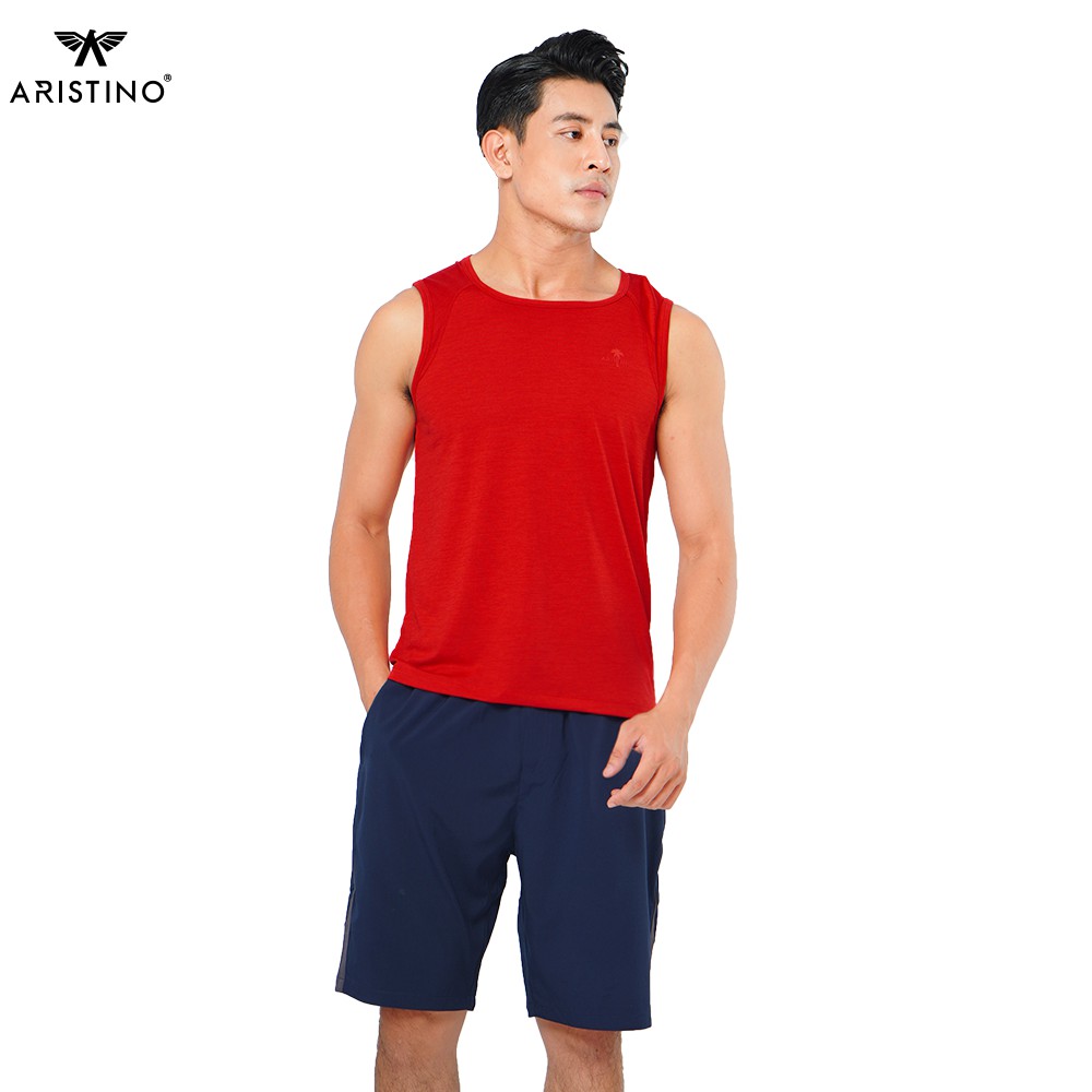 Áo Tank-Top Nam Cao Cấo Aristino ATT009S8 Màu Đỏ Trẻ Trung Nổi Bật