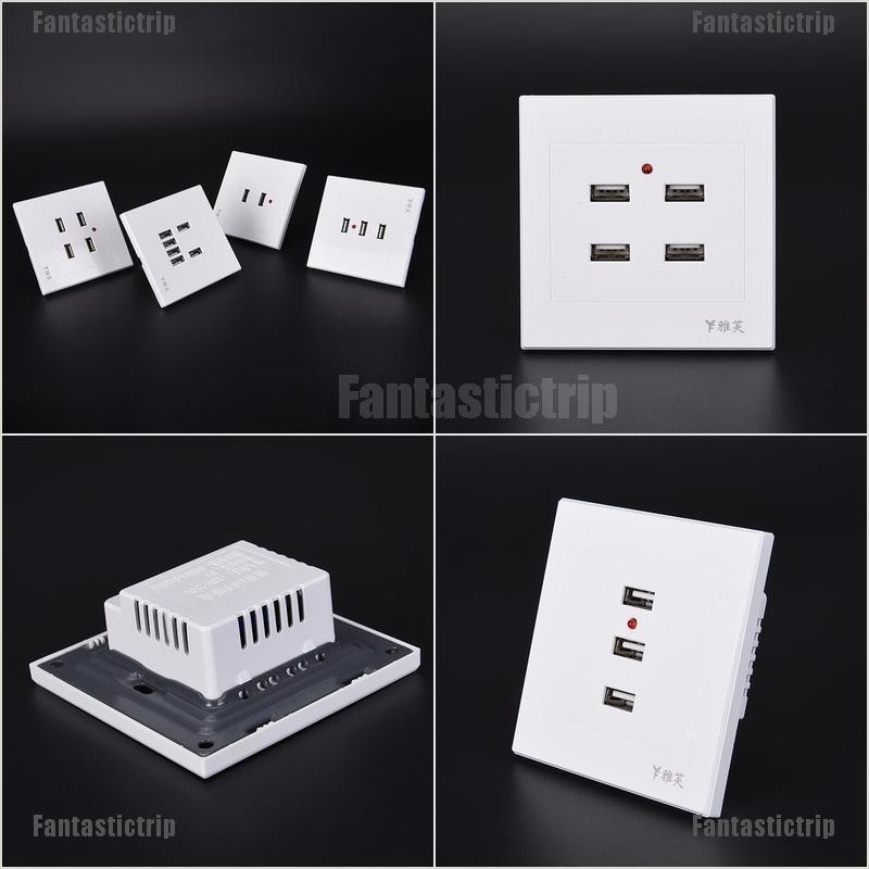 Ổ Cắm Điện Gắn Tường 2 / 3 / 4 / 6 Cổng USB Tiện Dụng