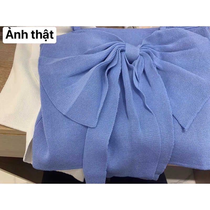 Set Áo Hai Dây Nơ + Áo Khoác Cardigan Ngắn ( ODER + KÈM ẢNH THẬT ) | BigBuy360 - bigbuy360.vn